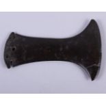 A Bronze Age bronze axe head, 5 3/8" long