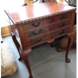 A Fugley pattern part table service, fitted mahogany three drawer canteen, on cabriole supports