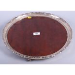 A Victorian mahogany and silver mounted tray, 16" dia