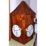 A Great Western double faced wall mounted clock, in architectural setting, 48" high