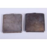 Two silver cigarette cases with engine turned decoration, 6.6oz troy approx