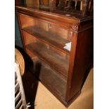 A 19th century mahogany open bookcase with adjustable shelves, on block base, 44" wide