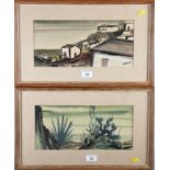 Willing: a pair of watercolour studies and landscapes, indistinctly signed, 13 1/2" x 6 1/2", in