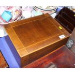 A 19th century mahogany box and a birch lined work box, 13" wide