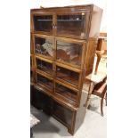 A mahogany five-section bookcase enclosed glazed panel doors, 35" wide