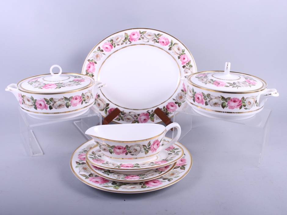 A Royal Worcester bone china "Royal Garden" part dinner service for six