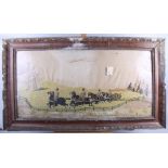 An embroidered panel, King's Troop Royal Horse Artillery, in strip frame
