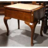A 1930s box seat piano stool, on cabriole supports