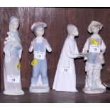 Four assorted Lladro figures of children