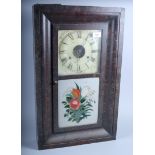 An American wall clock with floral decoration