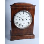 A 19th century figured mahogany bracket clock with twin fusee movement by John Moore & Sons, 13"