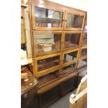 A mahogany five-section bookcase enclosed glazed panel doors, 35" wide