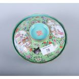 A Chinese porcelain famille rose bowl and cover, decorated flowers, fruit and butterflies, each with