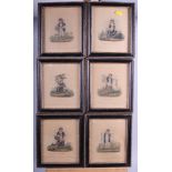 A set of six early 19th century prints, children Cries of London, in ebonised frames