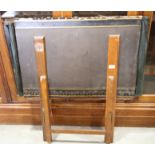 A 19th century mahogany leather and brass mounted folio stand, 38" wide