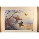 P Allis: a signed limited edition print, grouse, 189/500, in mahogany finish frame, and a companion,