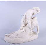 A Copeland Parian ware figure group "Lear and Cordelia", 11" high