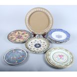Three Doulton series ware plates and a number of decorative plates, various, and a stilton stand