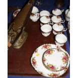 A Royal Albert "Old Country Roses" part teaset for six, twenty-one pieces approx
