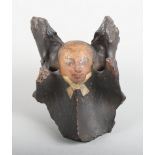 A 19th century vertebrae, painted as John Wesley, 4 1/2" high