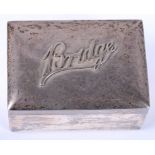 An Edwardian silver card box, Chester 1902, the lid inscribed "Bridge", with a silver plated