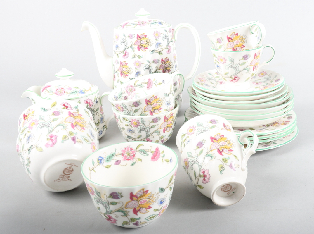 A Minton's "Haddon Hall" part tea and coffee service, twenty-three pieces approx