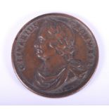 A 19th century bronze medallion of Oliver Cromwell memorial 1658, from J Dassier Series of English