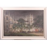 †Charles Eddowes Turner: oil on board, view of Westminster Abbey, signed lower left, 19" x 29", in
