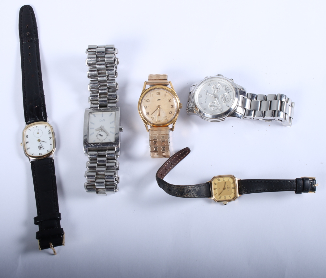 Five gentleman's designer wristwatches, various