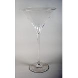A clear cocktail glass, on circular foot, 25 1/2" high