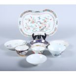 A quantity of 19th century and later English ceramics, including a Salopian tea bowl, decorated