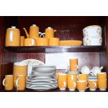 A Royal Doulton "Sundance" combination service, including tea cups and saucers, tea plates, dinner