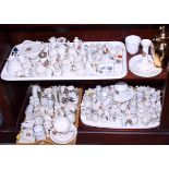 Three trays of crested china