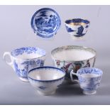 A quantity of 19th century and later English ceramics, including a Salopian tea bowl, decorated