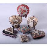 Seven sweetheart pin cushions from the Boer War and WWI