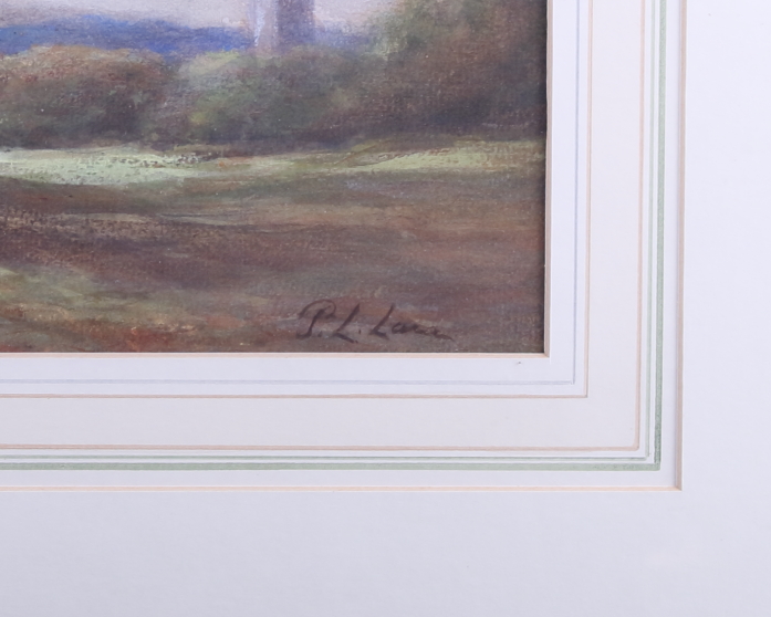 Percy Leslie Lara: watercolour, "Resting in the Shade", Waltham Essex, label verso, 10" x 15", in - Image 2 of 2