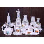 A group of crested ware china, including Florence Nightingale, the Cenotaph and others