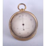 A 19th century Harvey Reynolds & Co brass pocket barometer compass, 2 1/2" dia