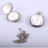 A silver cased Kendal & Dent open faced pocket watch, with engine turned decoration, subsidiary