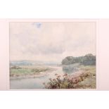 Parker Hagarty: watercolour, meandering river scene, "Ofrnac (?) River", signed, 17 1/2" x 20", in