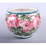 A Wemyss Pottery "Cabbage Rose" pattern jardiniere, 7" high (a/f)