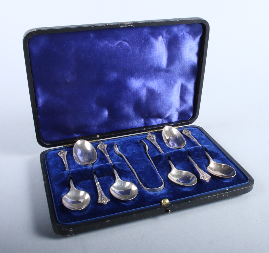 Five cases of silver flatware, including spoons, forks, etc