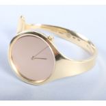 A lady's Georg Jensen "Vivianna" 18ct gold wristwatch, of open bangle form, by Vivianna Torun