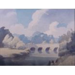 Frederick Magner: an early 20th century watercolour, "Boldre Bridge", 11" x 14", in oak frame