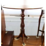 A 19th century mahogany oval occasional table, on tripod base, 26" x 20"