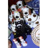 Five pairs of Victorian and later Staffordshire dogs