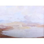 Miles Tonks: watercolour, view of Castle Stalker, 9" x 13", in gilt frame
