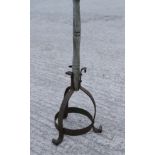 A 19th century wrought iron boot scraper with turned wood handle (ex Spencer Collection)