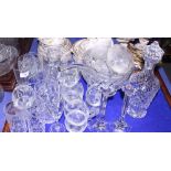 A quantity of cut glasses and other glassware