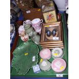 A Royal Worcester "Bordeaux" pattern part teaset, seven pieces of Wedgwood jasperware, four cased